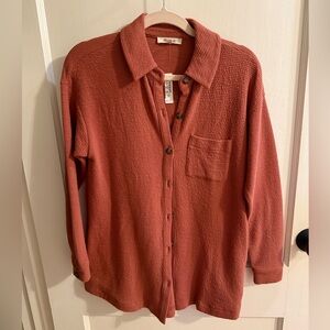 Madewell Terracotta Textured Shirt